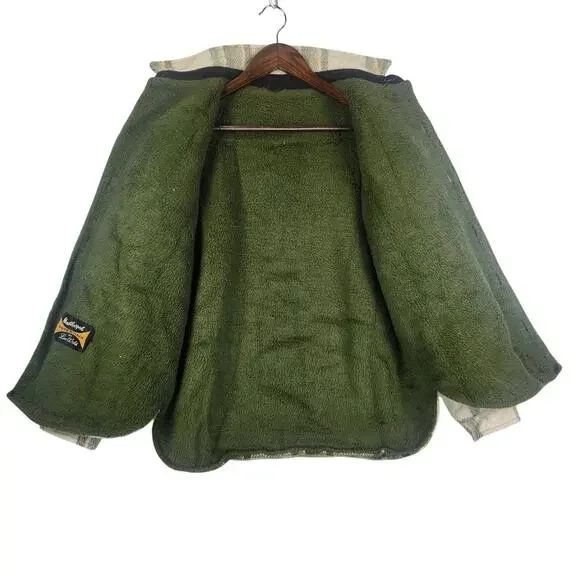 Lee Wald Weatherpal Plaid Wool Shirt Jacket Men's M Fleece Lined Vintage